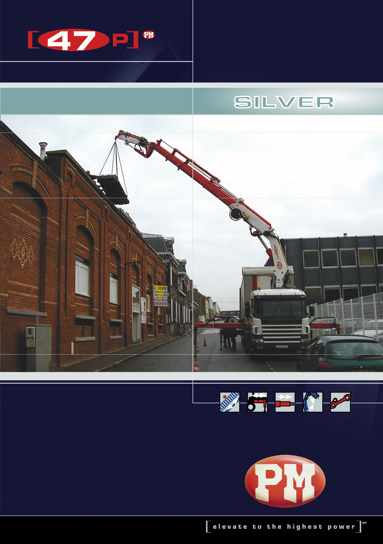 PM 47-ton knuckle boom crane